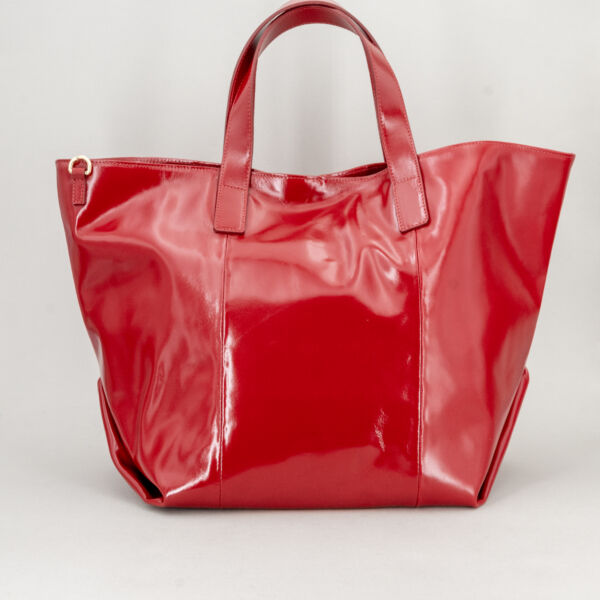 N.D.B. 968 shopping bag in pelle rossa con doppio manico e tracolla, ampia e capiente lavorazione artigianale italiana. Borsa da lavoro elegante