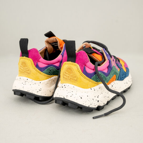 Flower Mountain sneaker Yamano 3 fuxia giallo scarpa sportiva da donna con soletta in sughero naturale e lacci rinforzati. Acquista sul nostro shop