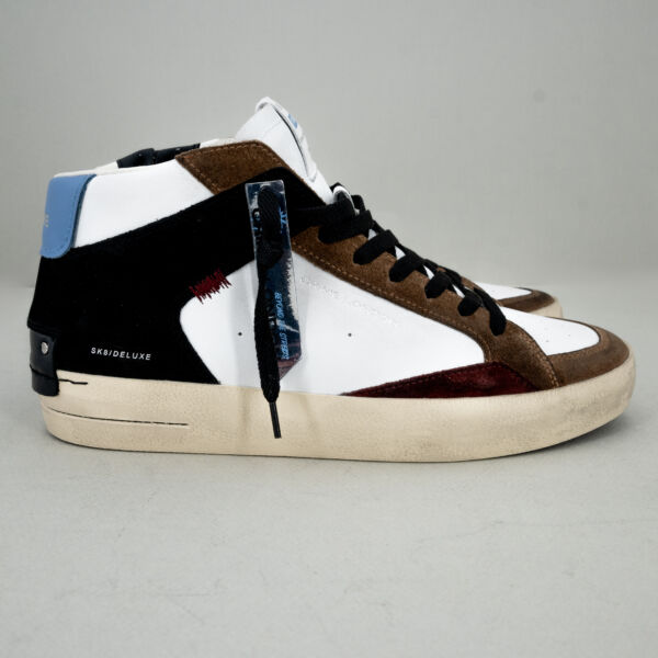 Crime London sk8 Deluxe mid scarpa sportiva da uomo alta, zip interna. Comoda scarpa da usare tutto il giorno perché di alta qualità fatta in italia