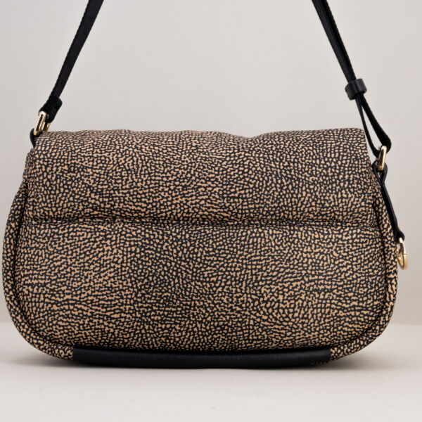 Borbonese borsa cross over op natural, borsa donna con tracolla e patta, chiusura con zip. look giovane